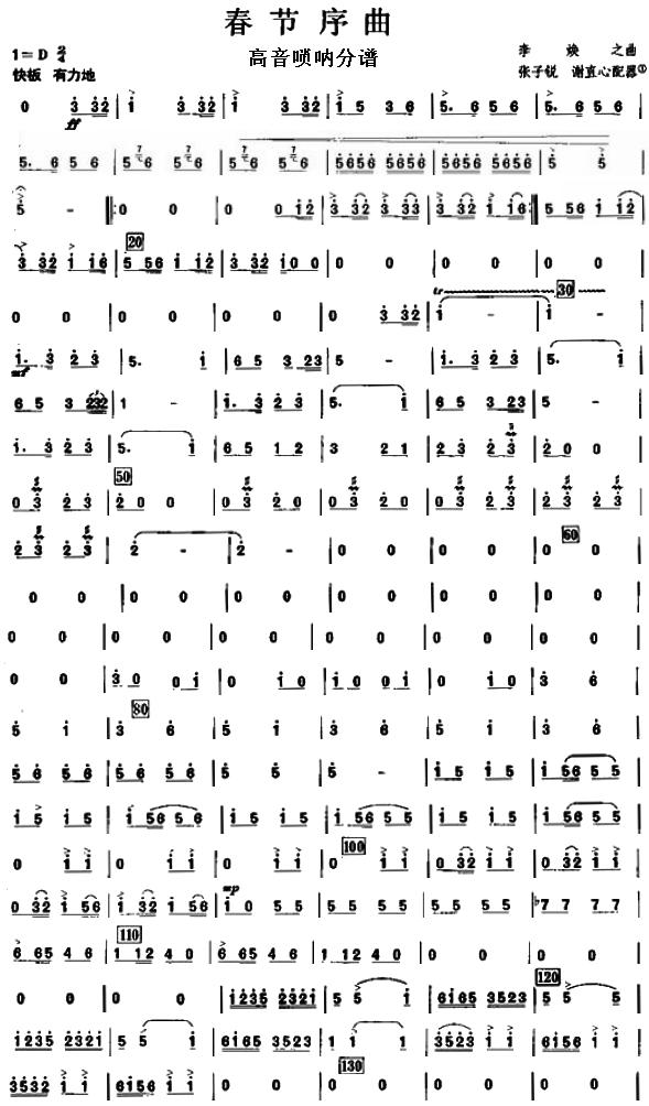春节序曲之高音唢呐分谱总谱（图2）