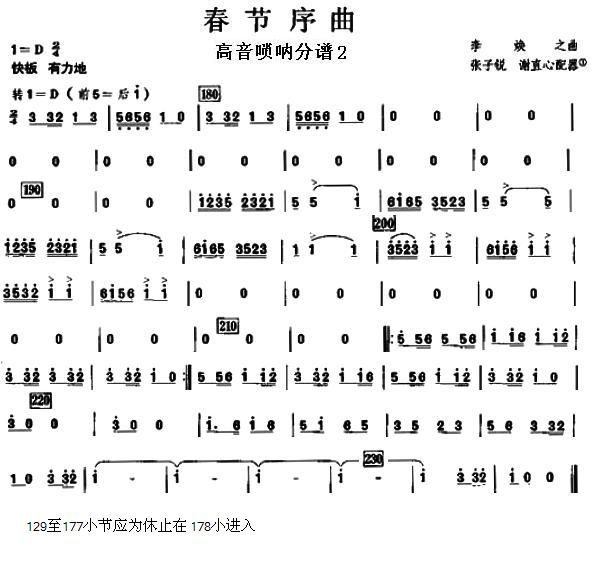 春节序曲之高音唢呐分谱总谱（图1）