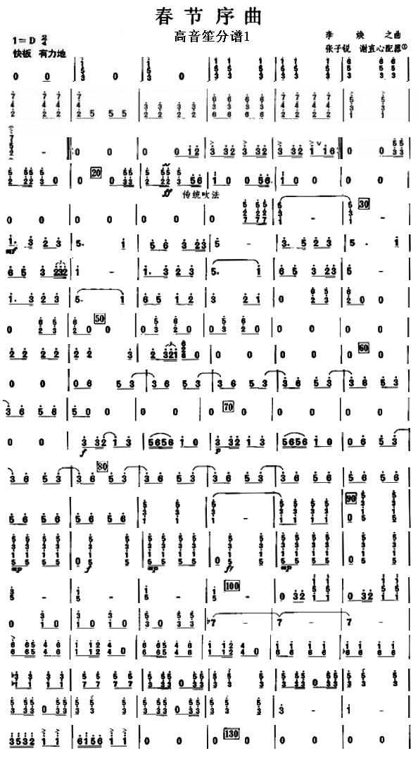 春节序曲之高音笙分谱总谱（图1）