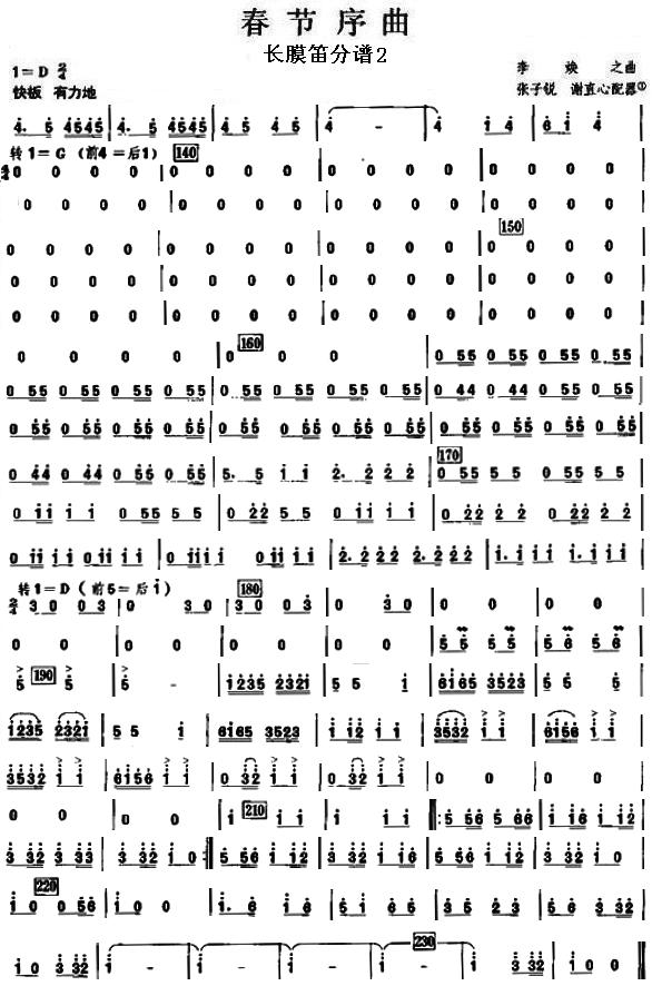 春节序曲长短膜笛分谱总谱（图2）