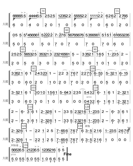 采茶舞曲大提分谱总谱（图1）