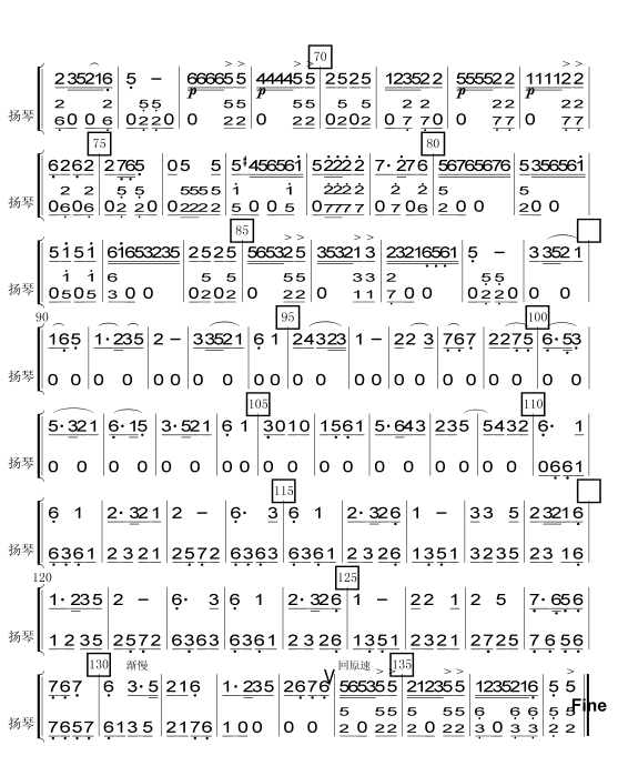 采茶舞曲扬琴分谱总谱（图2）