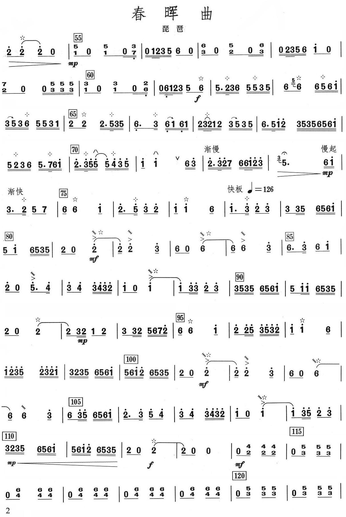 春晖曲琵琶分谱总谱（图2）