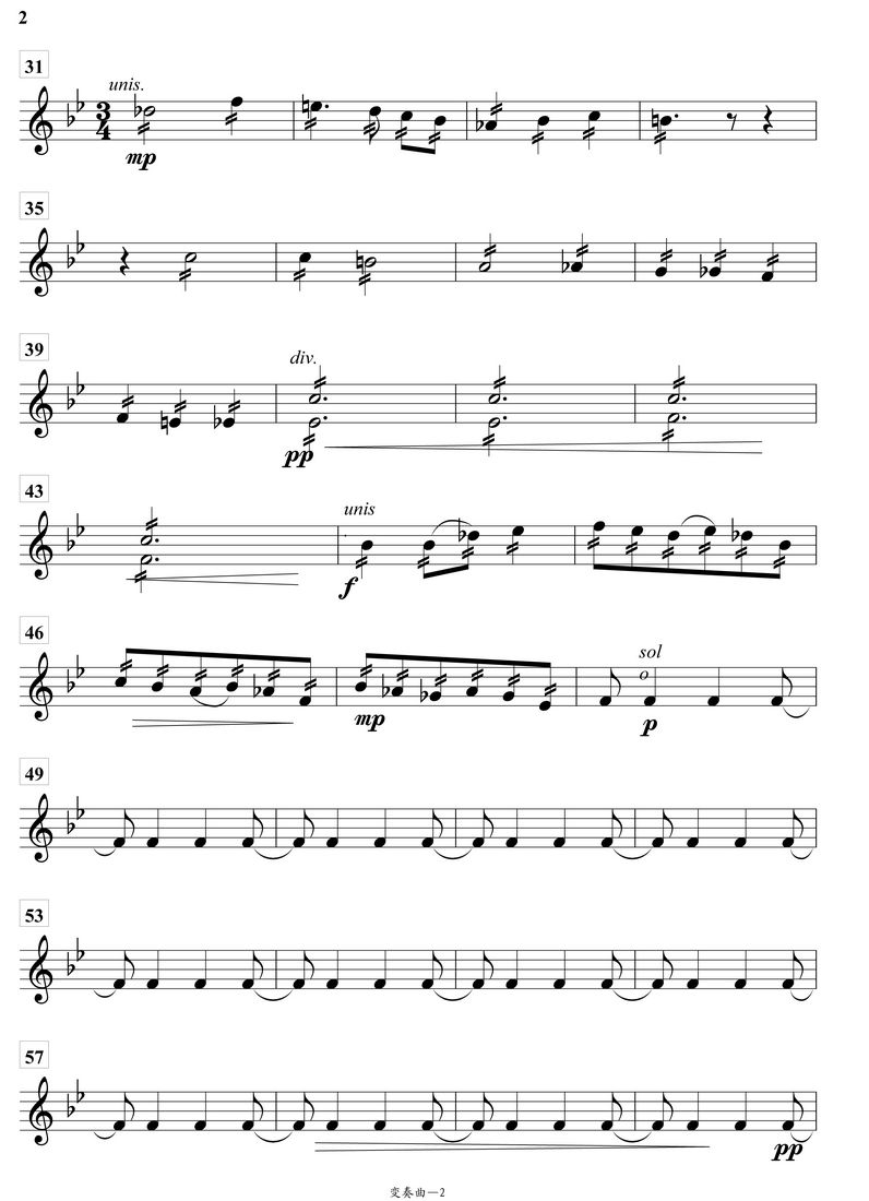 变奏曲琵琶分谱总谱（图2）