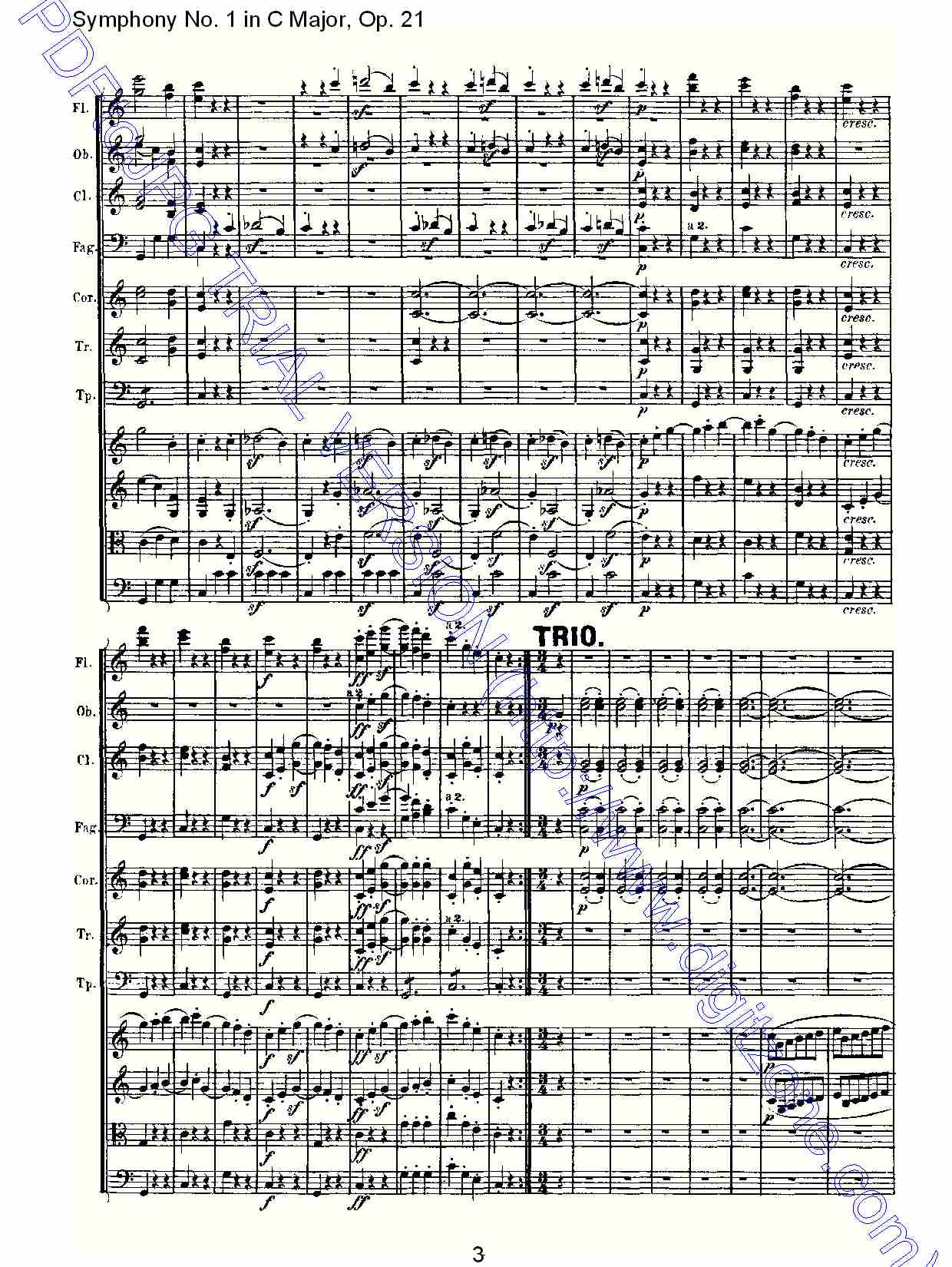 C大调第一交响曲 Op. 21 第三乐章总谱（图3）