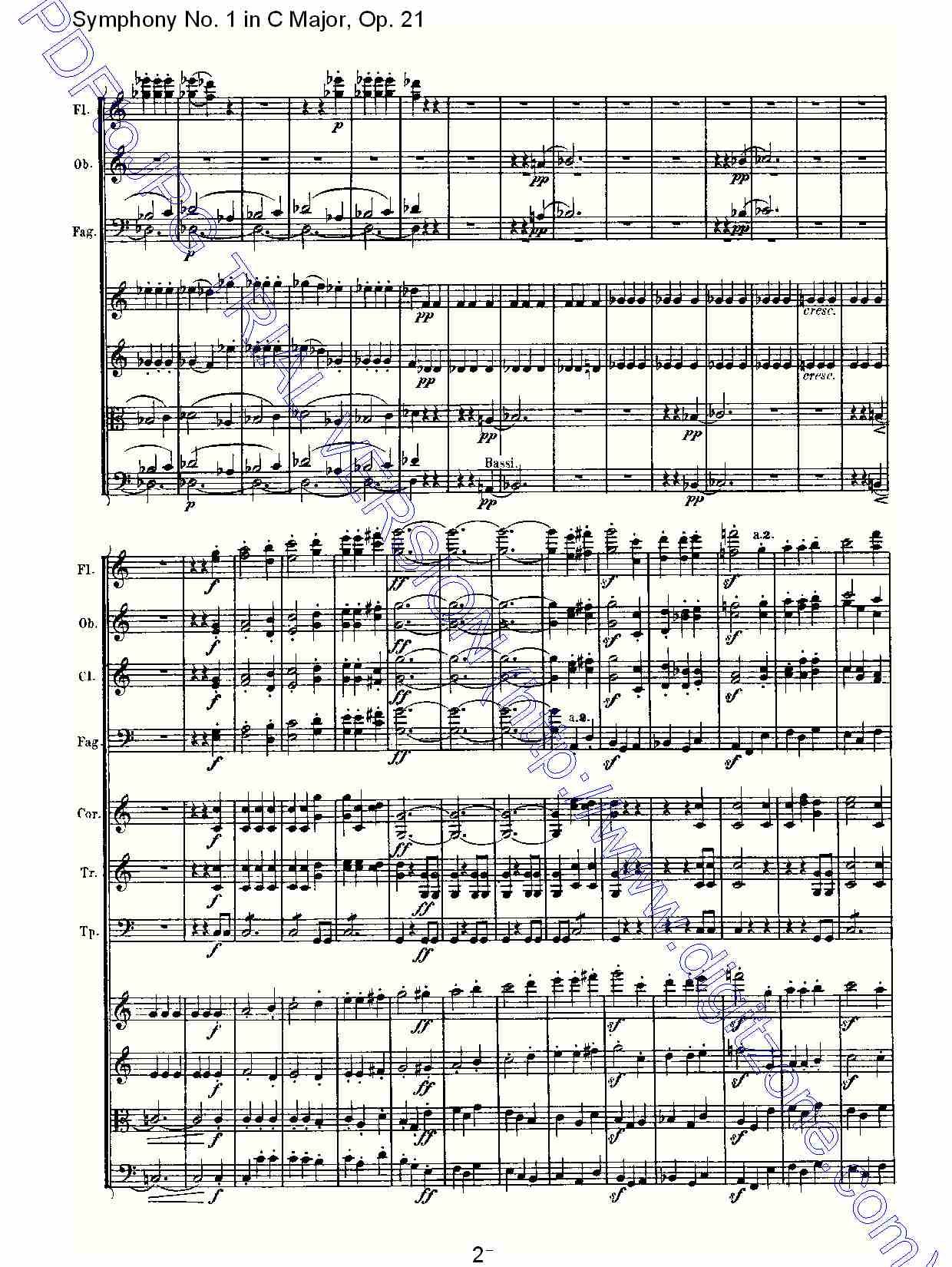 C大调第一交响曲 Op. 21 第三乐章总谱（图2）