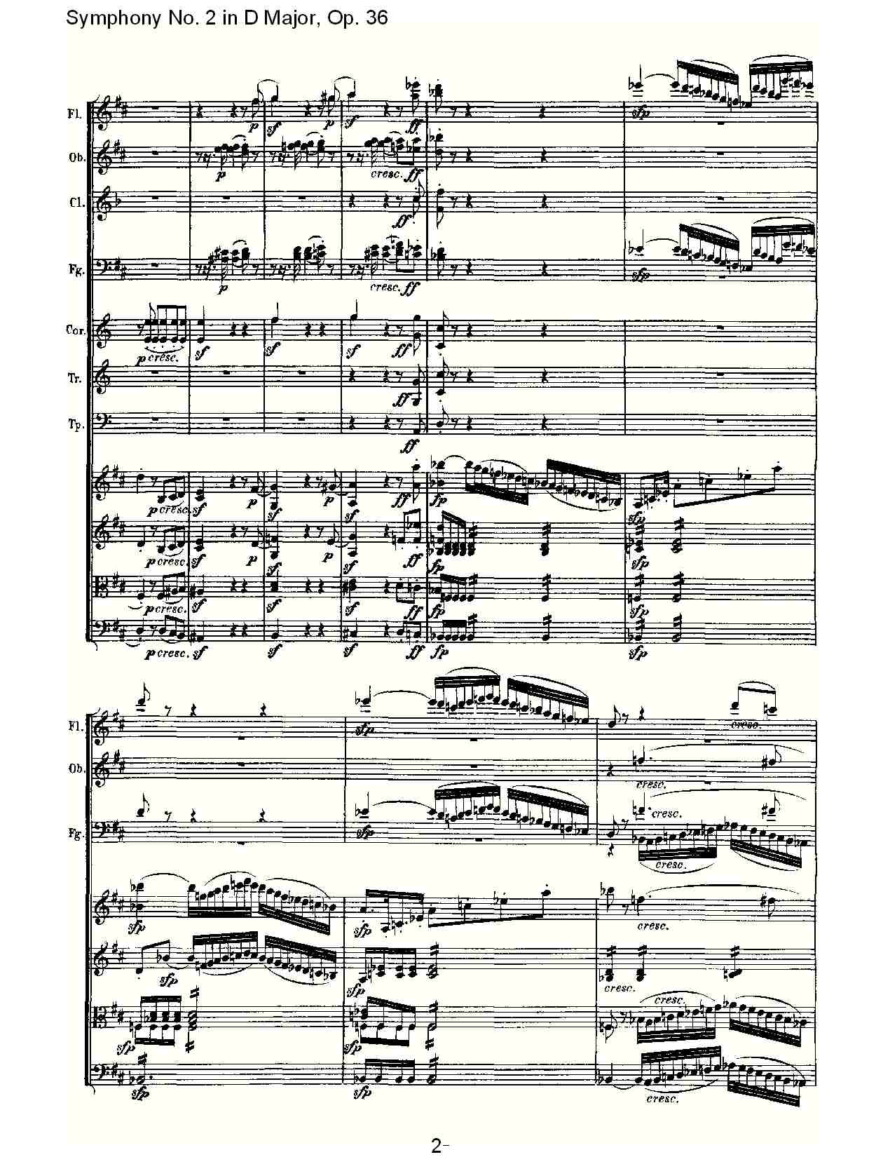 D大调第二交响曲 Op. 36 第一乐章总谱（图2）