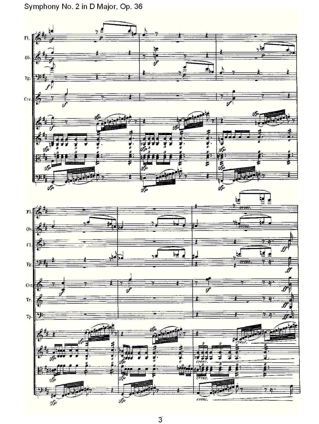 D大调第二交响曲 Op. 36 第一乐章总谱（图3）