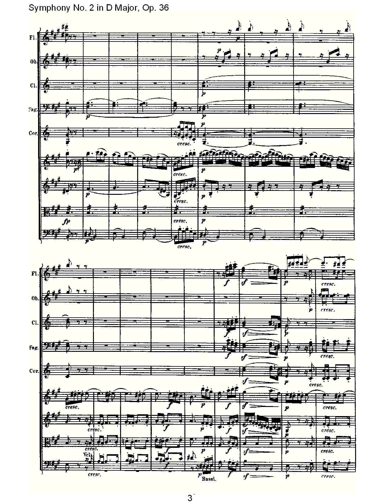 D大调第二交响曲 Op. 36 第二乐章总谱（图3）