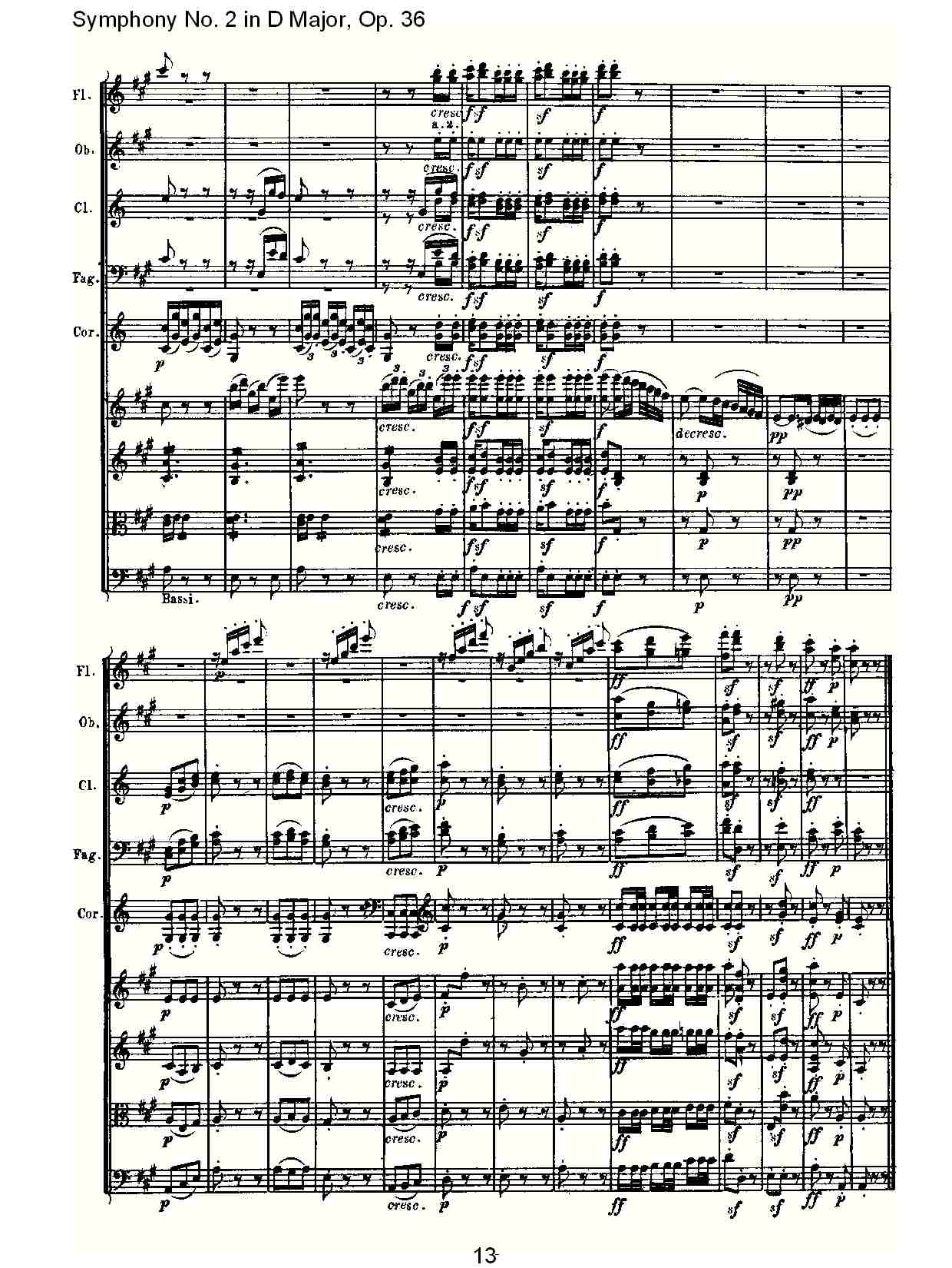 D大调第二交响曲 Op. 36 第二乐章总谱（图13）