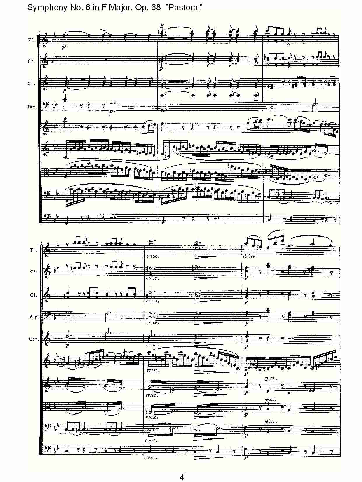 F大调第六交响曲 Op.68 “田园” 第二乐章总谱（图4）