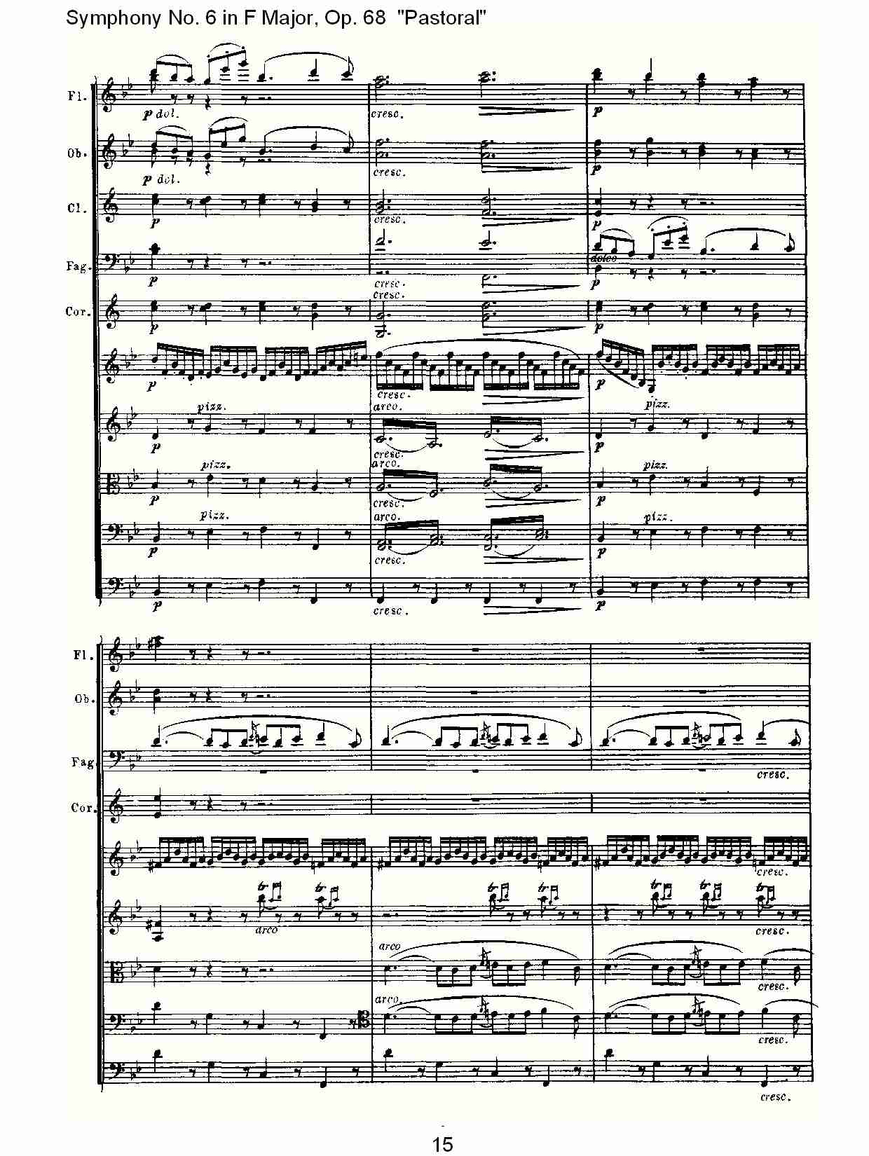 F大调第六交响曲 Op.68 “田园” 第二乐章总谱（图15）
