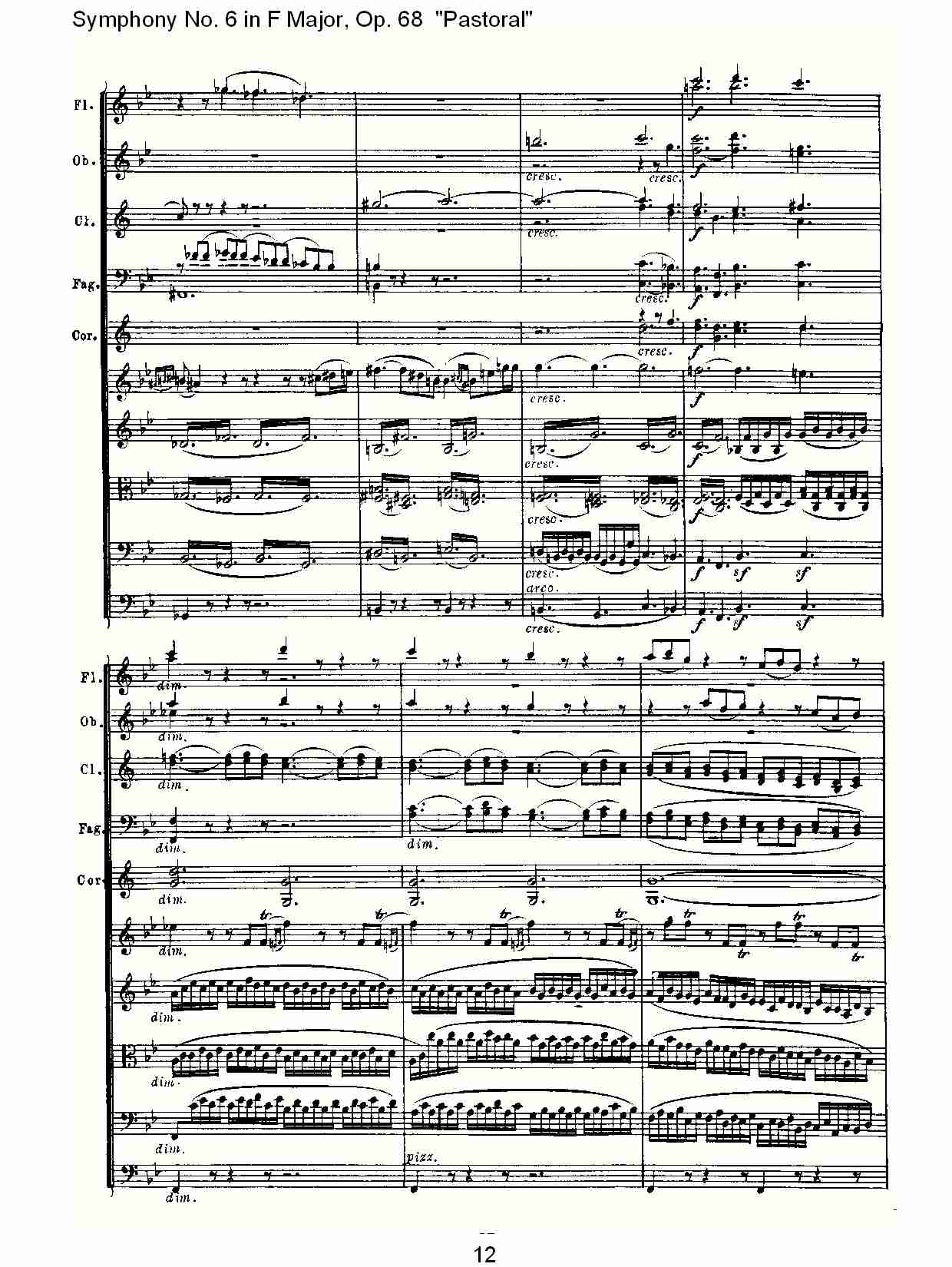 F大调第六交响曲 Op.68 “田园” 第二乐章总谱（图12）