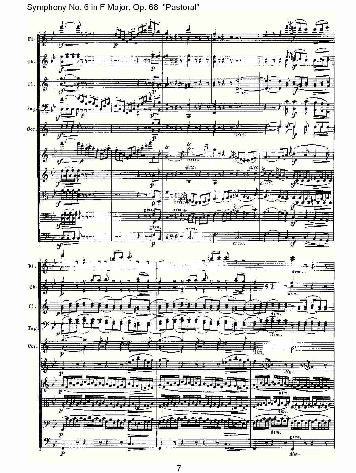 F大调第六交响曲 Op.68 “田园” 第二乐章总谱（图7）