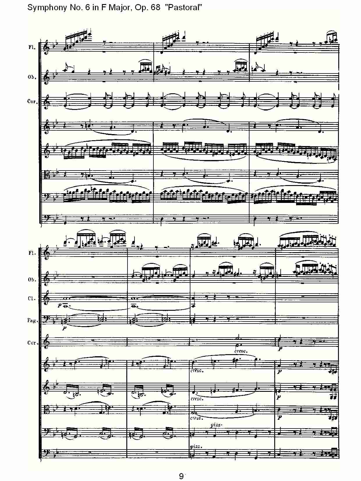 F大调第六交响曲 Op.68 “田园” 第二乐章总谱（图9）