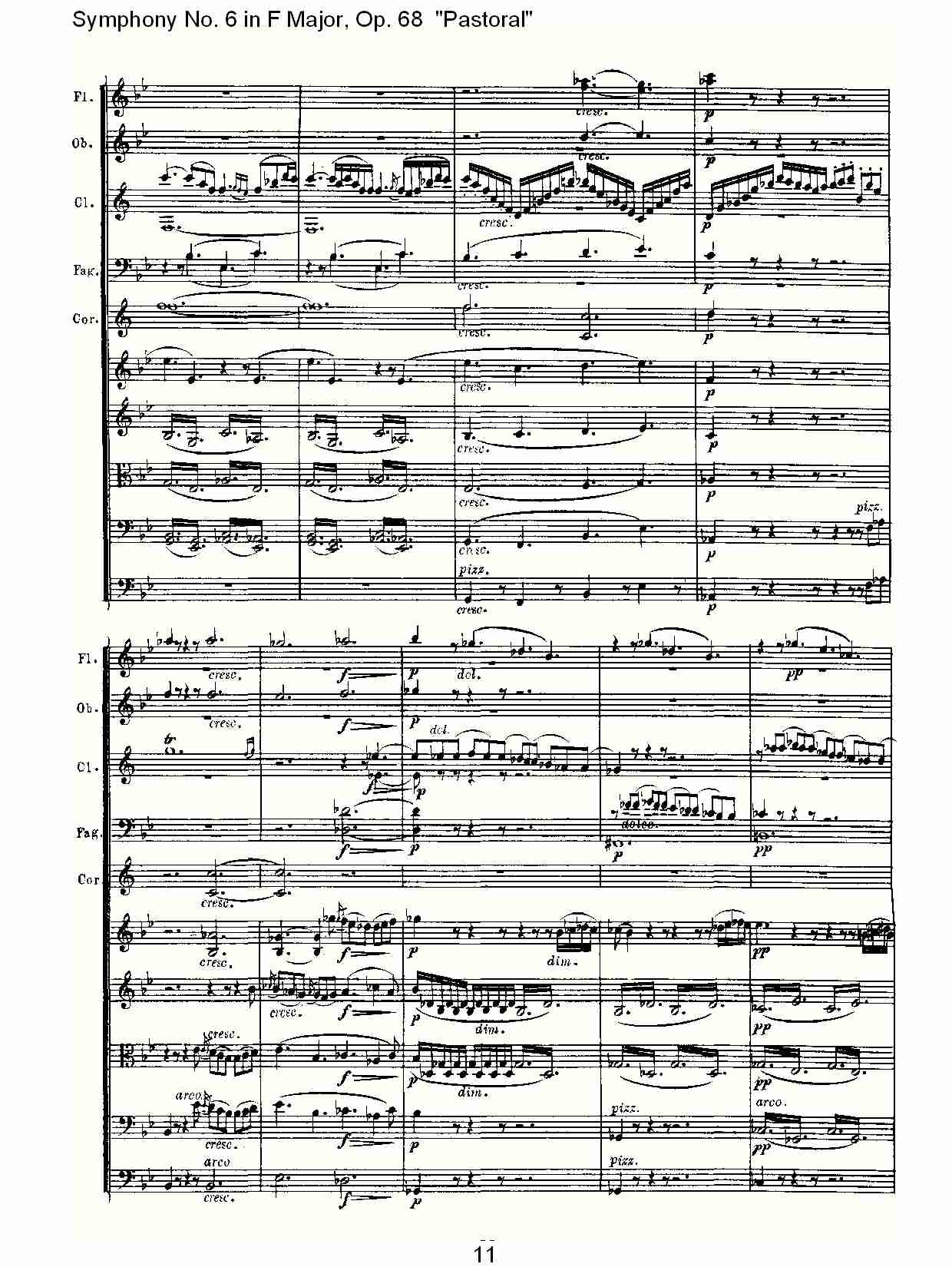 F大调第六交响曲 Op.68 “田园” 第二乐章总谱（图11）