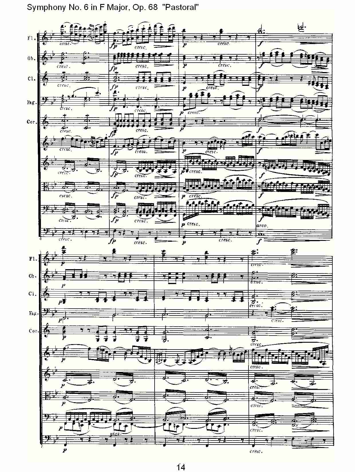 F大调第六交响曲 Op.68 “田园” 第二乐章总谱（图14）