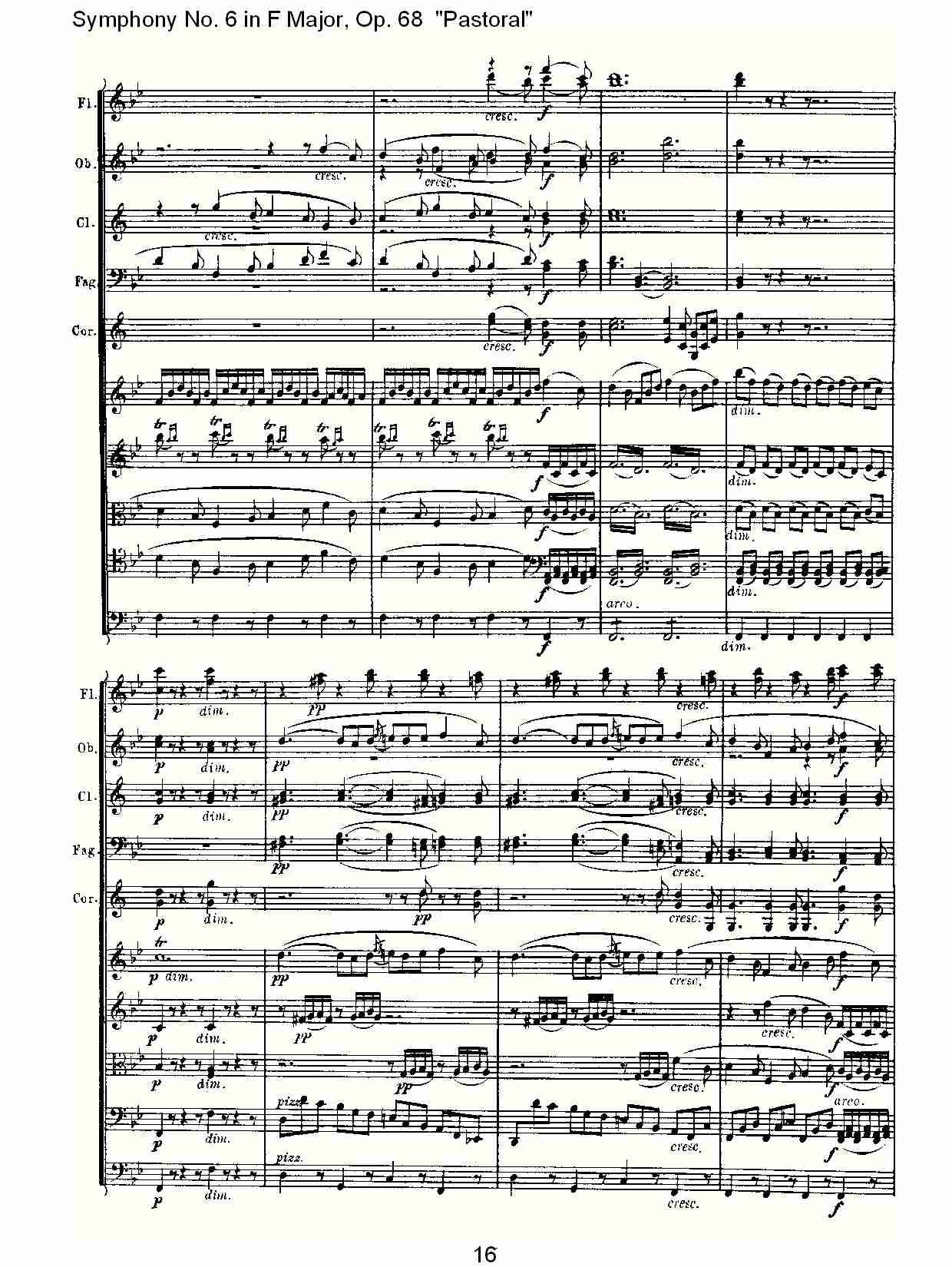 F大调第六交响曲 Op.68 “田园” 第二乐章总谱（图16）