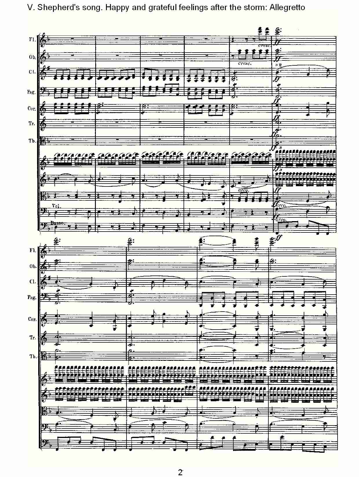 F大调第六交响曲 Op.68 “田园” 第五乐章总谱（图2）