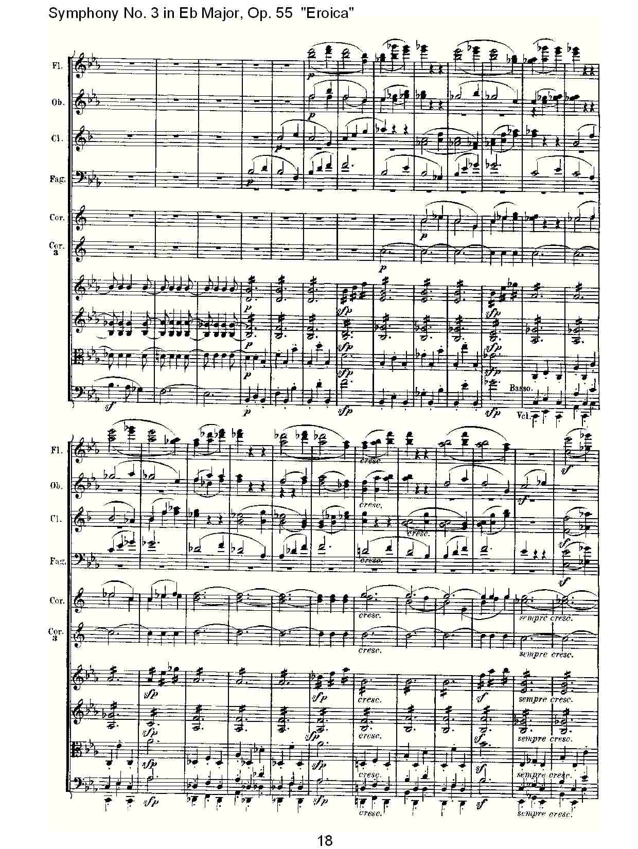 《英雄交响曲》即《降E大调第三交响曲》第一乐章总谱（图18）