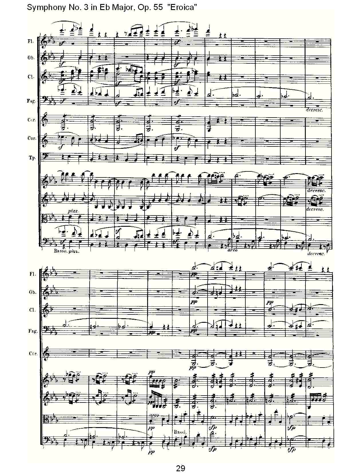 《英雄交响曲》即《降E大调第三交响曲》第一乐章总谱（图29）