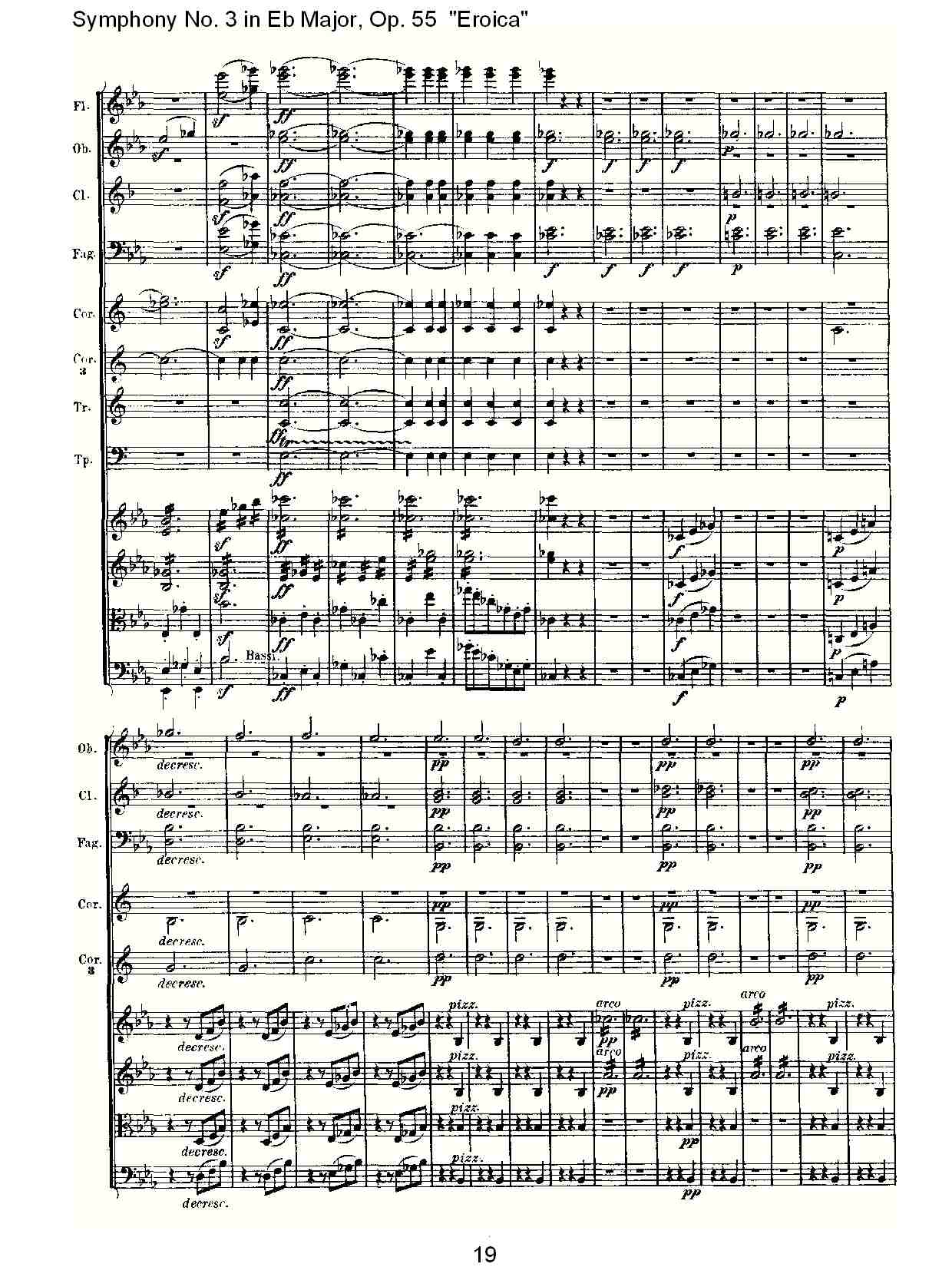 《英雄交响曲》即《降E大调第三交响曲》第一乐章总谱（图19）