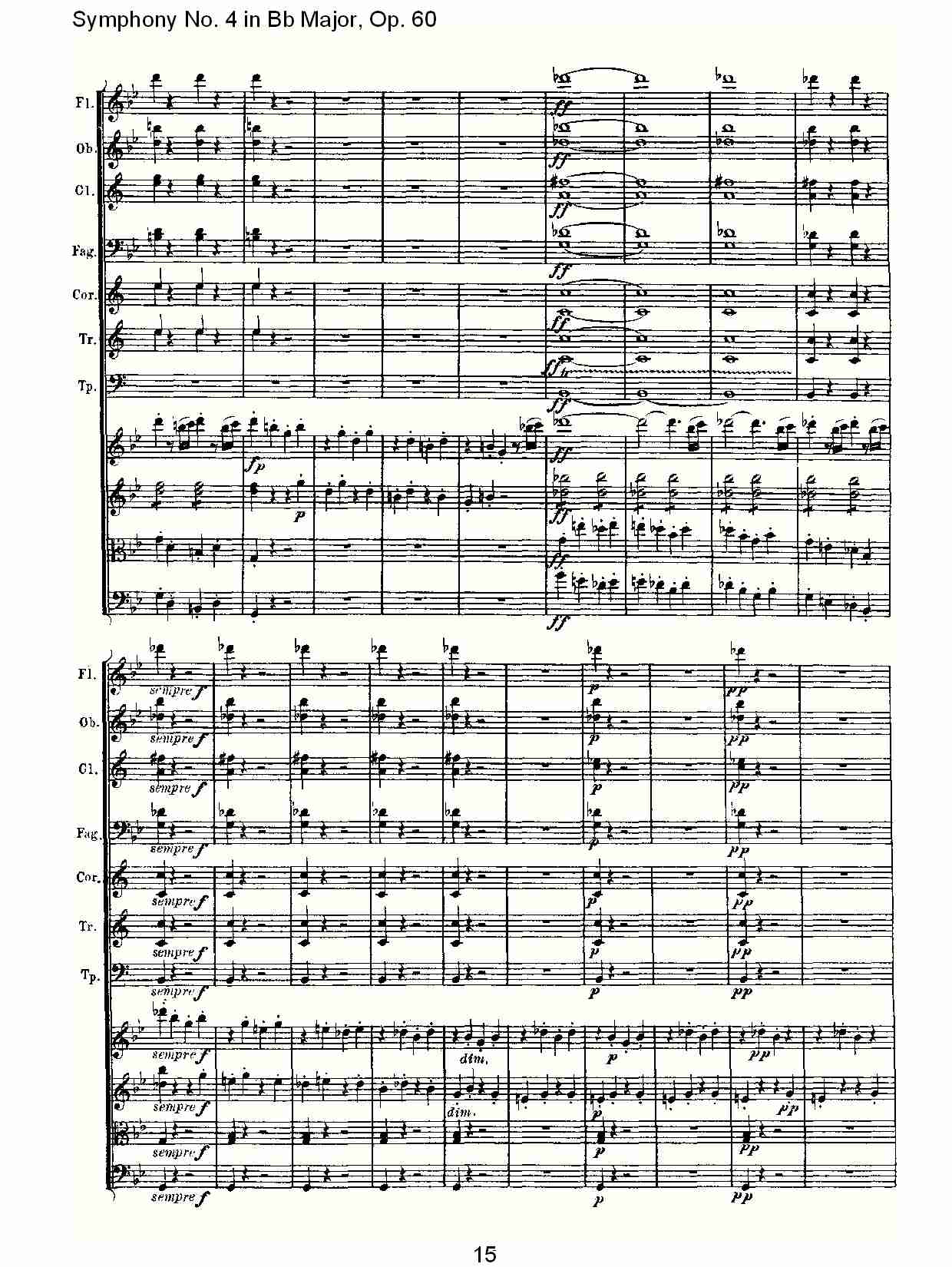 bB大调第四交响曲 Op.60第一乐章总谱（图15）