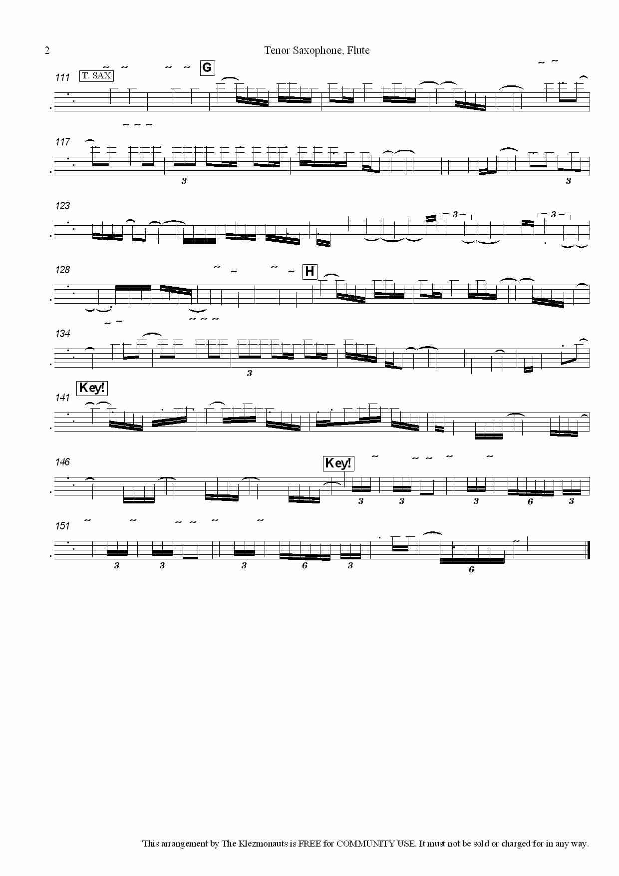 波莱罗舞曲 -(【法】拉威尔) 次中萨克斯管与长笛分谱总谱（图2）