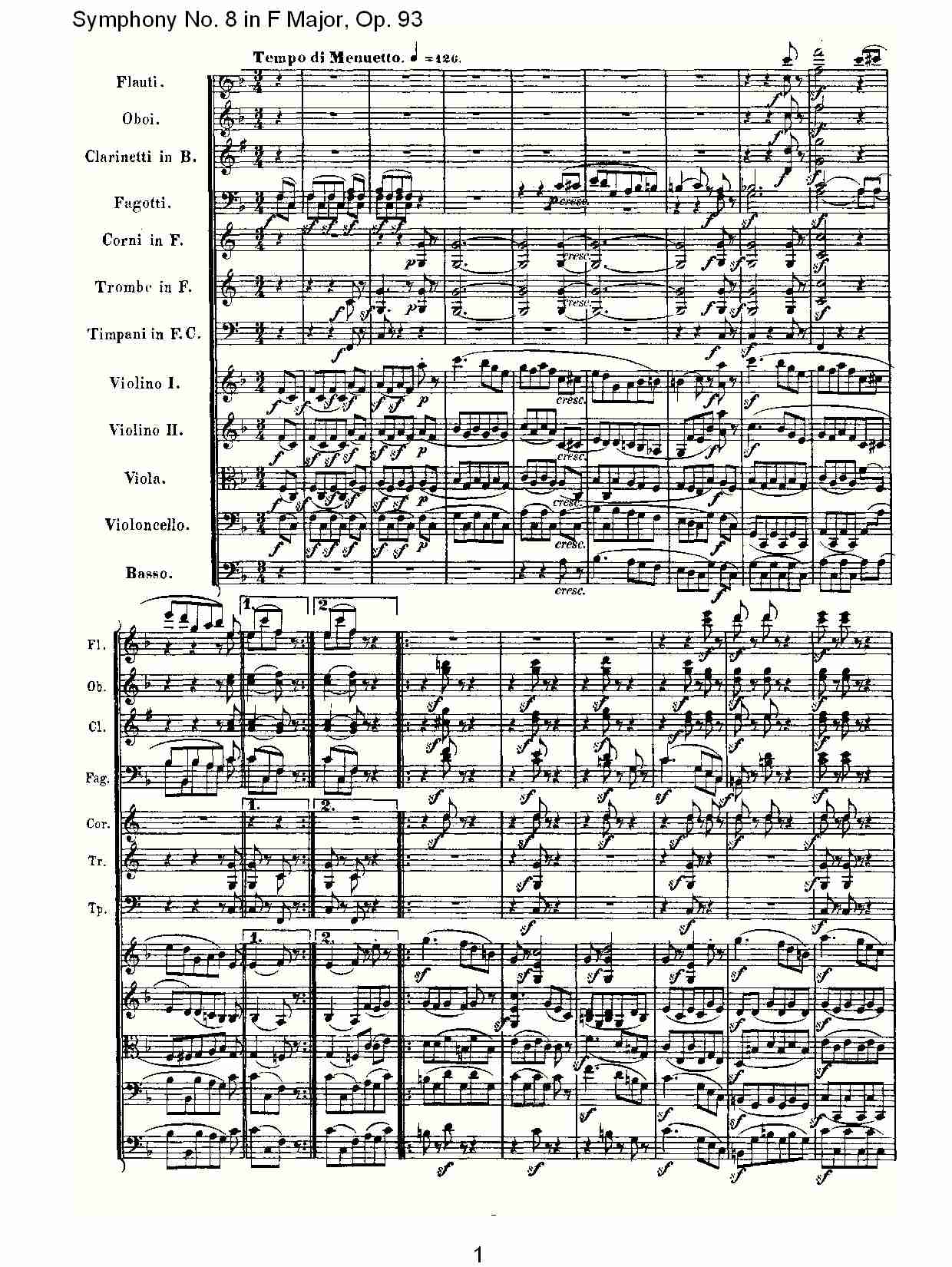 F大调第八交响曲 Op.93　第三乐章总谱（图1）