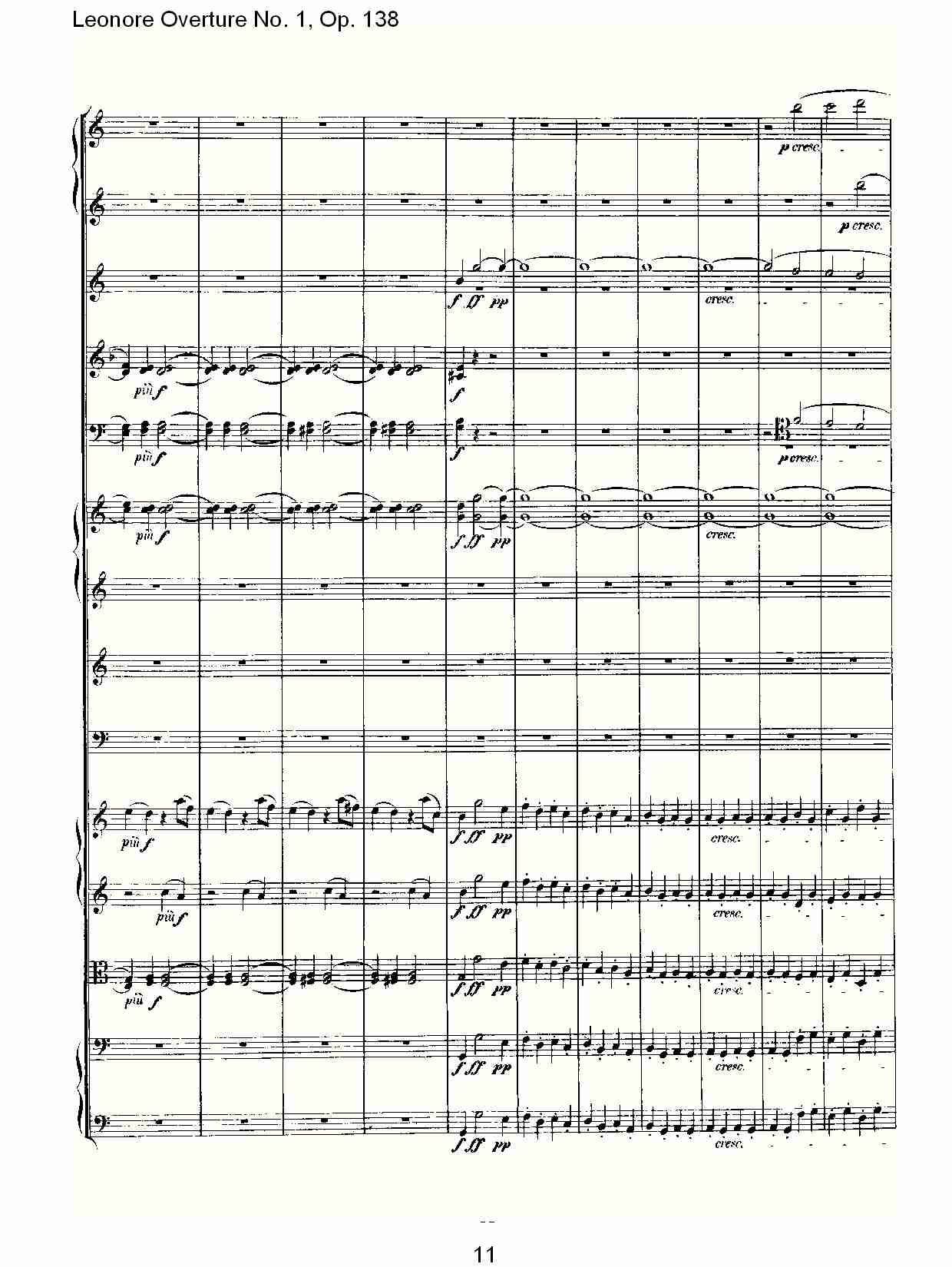 Leonore Overture No.1, Op. 138　（二）总谱（图1）