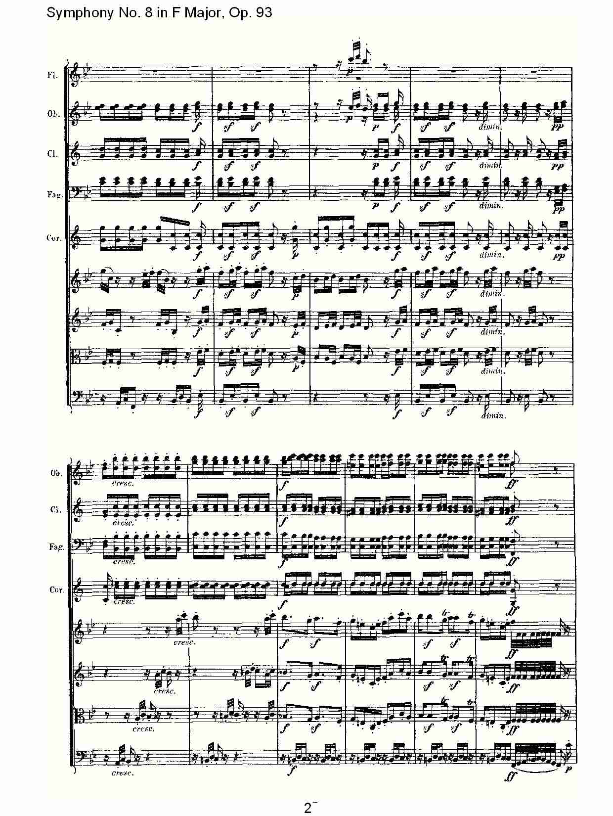 F大调第八交响曲 Op.93　第二乐章总谱（图2）
