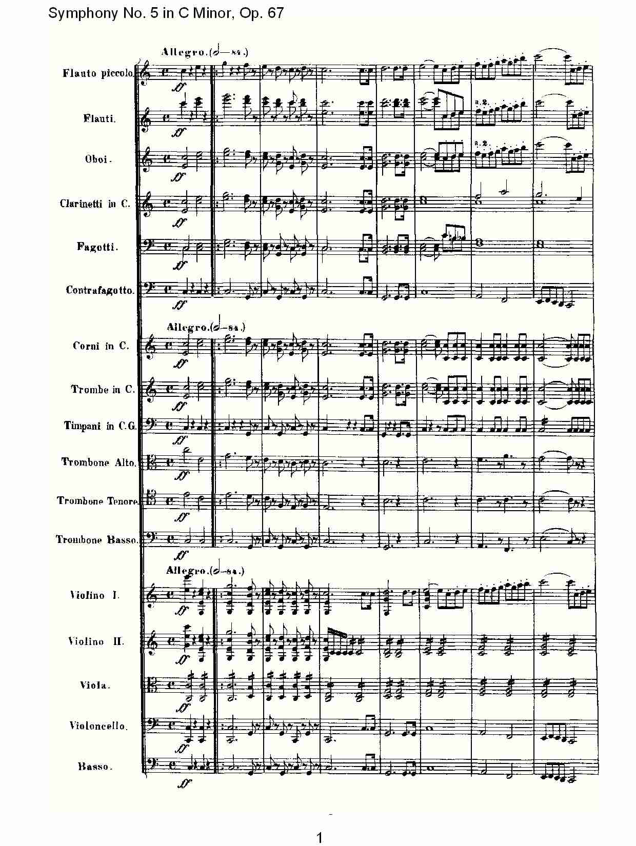 C大调第五交响曲 Op.67 第四乐章总谱（图1）