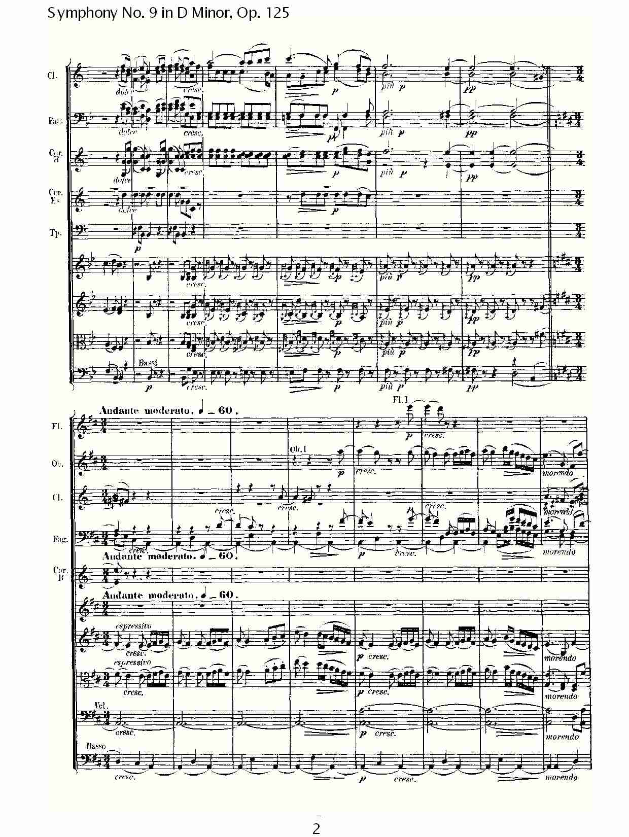 D大调第九交响曲 Op.125 第三乐章（一）总谱（图2）