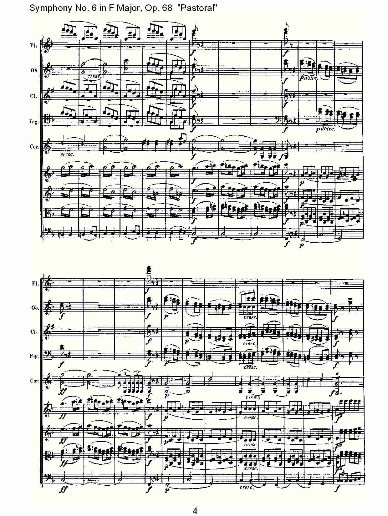 F大调第六交响曲 Op.68 “田园” 第一乐章总谱（图4）