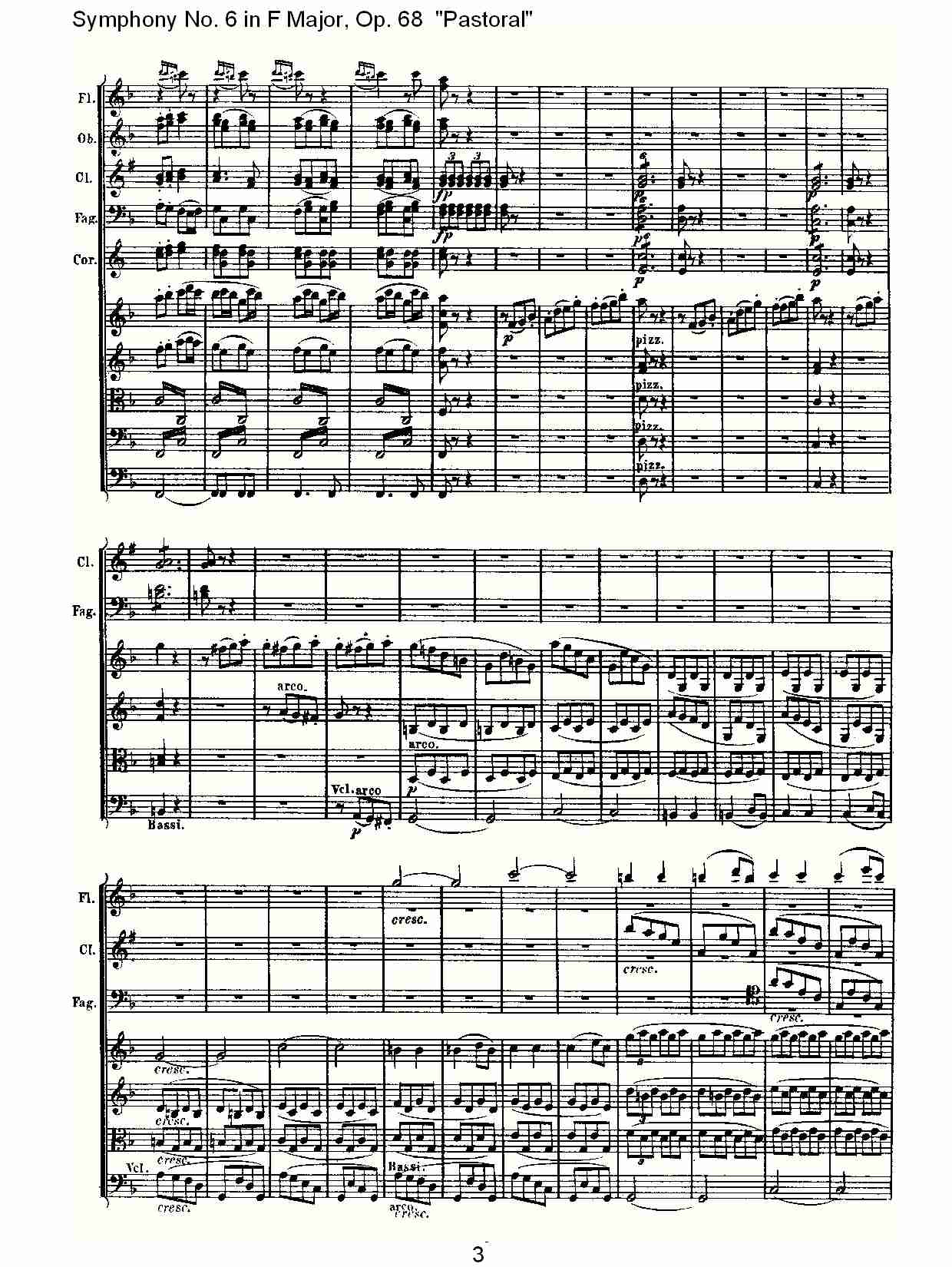 F大调第六交响曲 Op.68 “田园” 第一乐章总谱（图3）