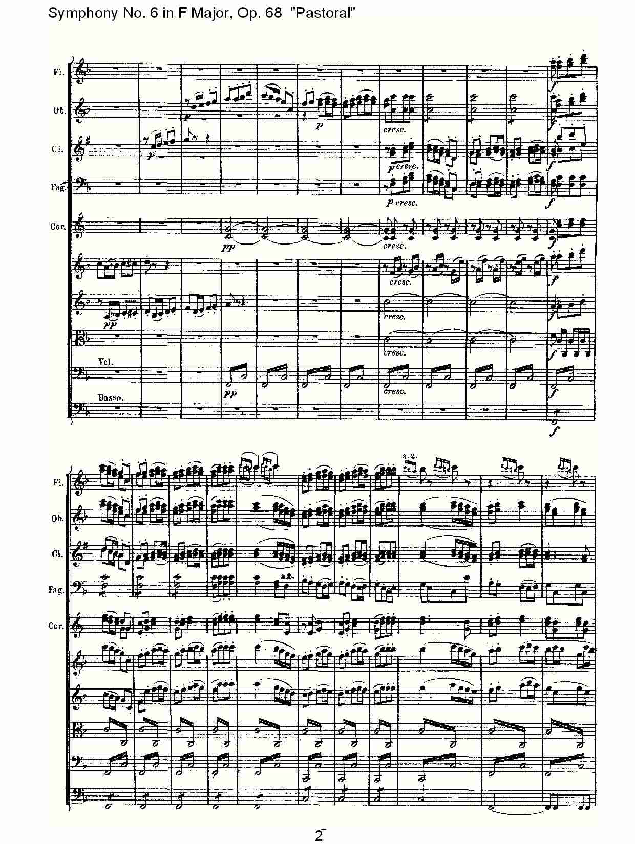 F大调第六交响曲 Op.68 “田园” 第一乐章总谱（图2）