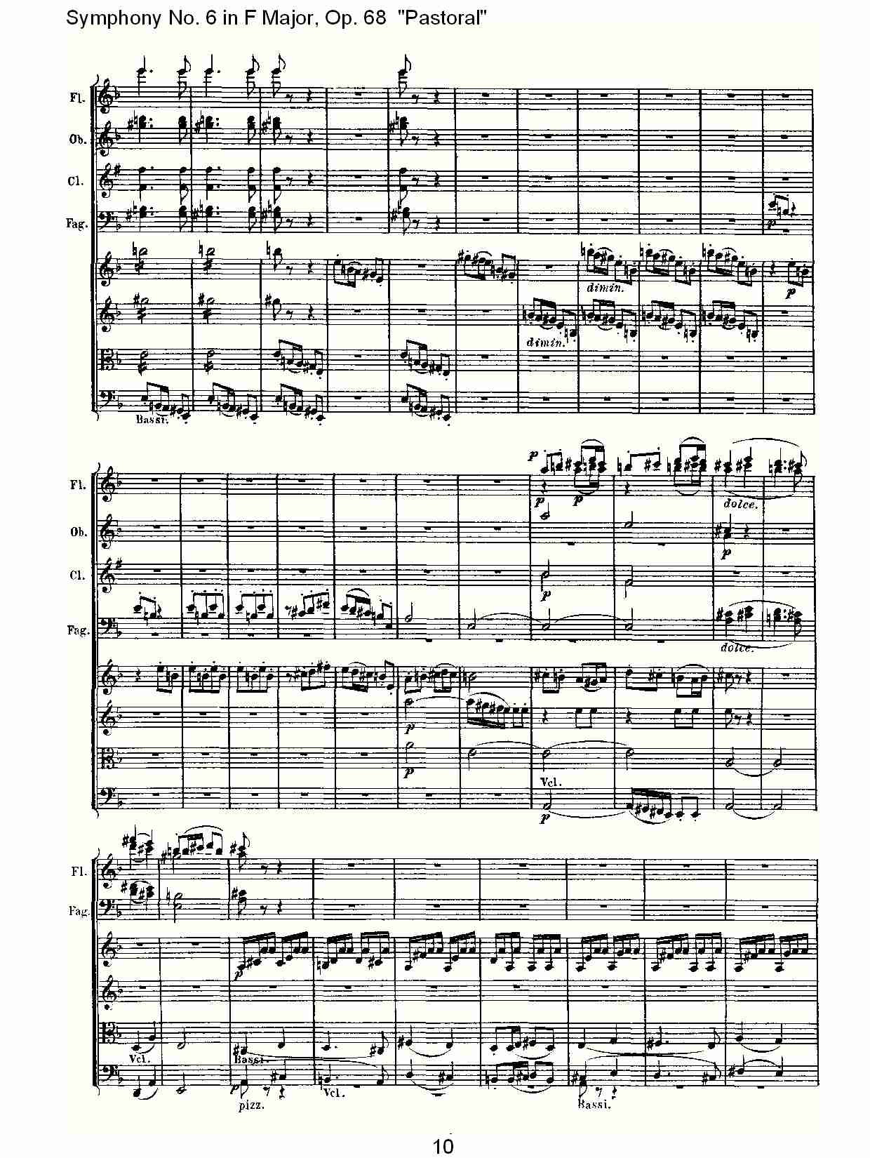 F大调第六交响曲 Op.68 “田园” 第一乐章总谱（图9）